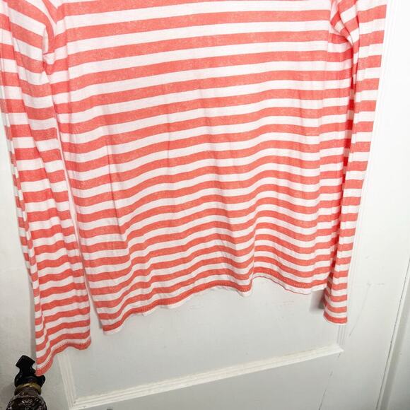 Trina Turk Crewneck Striped Long Sleeve Burnout Shirt Top Layering Classic Small - Picture 4 of 10